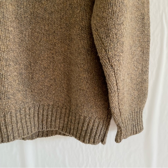 L.L. Bean Brown Lambs Wool Full Zipper Knit Sweater Men’s Size M Reg - Picture 8 of 10